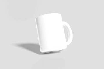 Blank mug mockup isolated on white 3D rendering