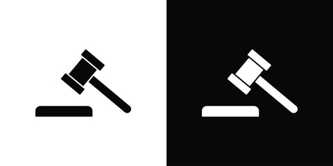 Trial hammer icon flat design. Modern style in black color.