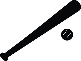 Baseball bat and ball design element, graphic for sports team branding projects