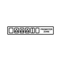 Promoter zone indicator with directional arrows and rating icons
