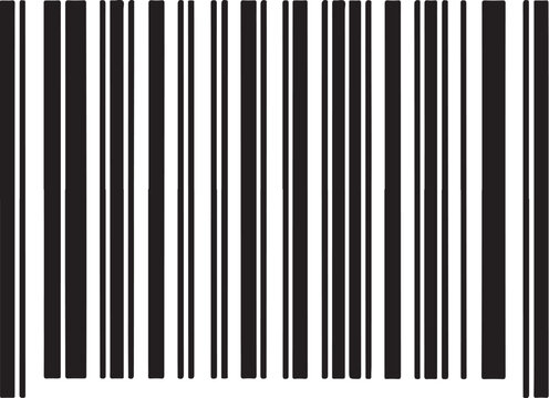Barcode for Shipping, Trade Import Export Hand-drawn Sketch Drawing Vector Illustration, Line Linear Symbol Engraving Coloring Book, Black and White Isolated