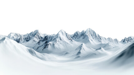 Snowy Mountain Peaks on Transparent Background