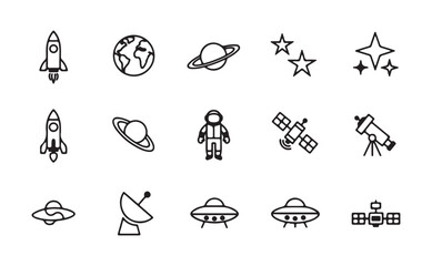Fototapeta premium space exploration icon set