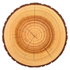 Cross-Section of a Tree Trunk Showing Growth Rings.