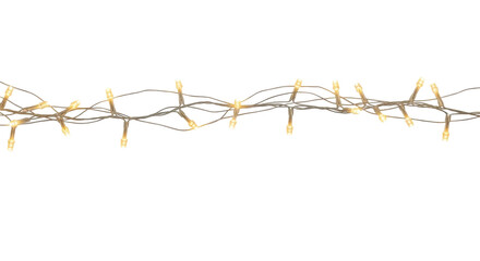 Isolated string of yellow Christmas lights for holiday celebrations, festive decorations