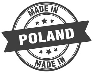 Made in Poland round sign. Made in Poland stamp.
