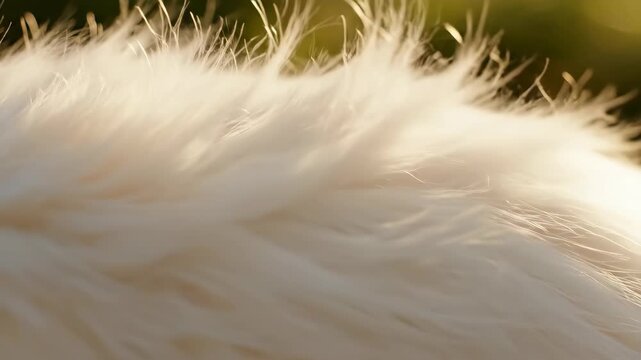 White Fur Texture, Soft Animal Hair, Close Up Background