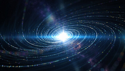 Abstract swirling vortex in space
