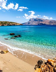 Crystal Clear Waters of Kouremenos Beach, Crete - A Tranquil Coastal Paradise.