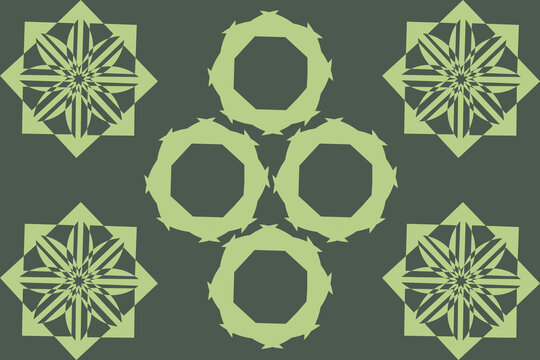 Muted abstract geometric tile in soft green palette — soothing decorative digital wallpaper (for decorative digital use only)