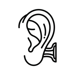Human ear with hearing aid insert