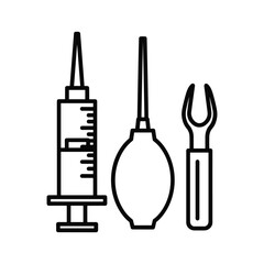 Medical tools syringe, bulb syringe, and ear wax removal tool