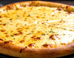 Closeup of a Four Cheese Pizza