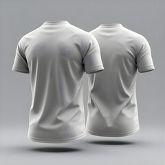 Sports Jersey Mockup – Back View Dual Shirt Template, White T-Shirt Jersey Mockup – Athletic Apparel Design, Blank Sportswear Mockup – Dual Jersey Set, Team Jersey Mockup – Sport Clothing Template