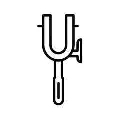 A simple line art icon of a tuning fork