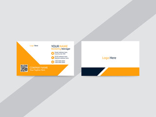 This business card features a modern, clean, and professional design, primarily using a limited color palette and a clear, sans-serif typeface for readability.