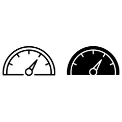 Speedometer icon in outline and glyph style vector image