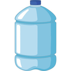 Clear Blue Water Bottle With Blue Cap On Transparent Background And Clear Glass Reflections Clean And Refreshing Hydration Concept