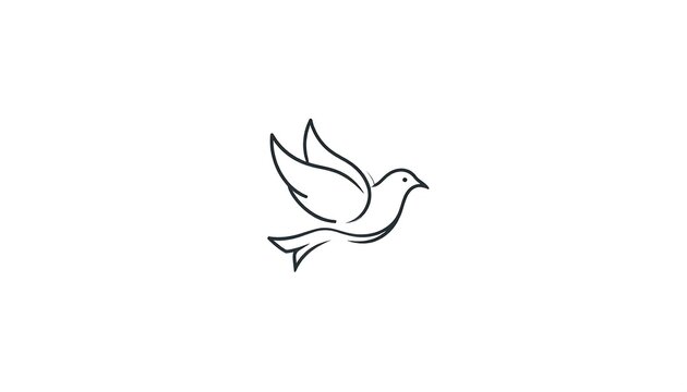 Elegant Dove Illustration - Symbol of Peace and Hope.