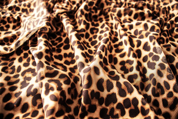leopard print fabric with soft folds.