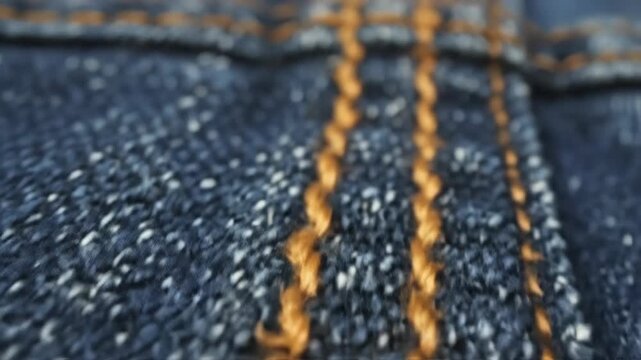 Denim Texture, Jeans Fabric, Stitching Detail Close-up Macro