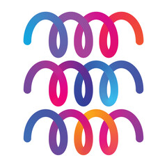 Three colorful spiral designs for modern art