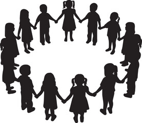 Diverse children holding hands in a circle celebrating global unity and human rights day