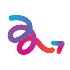 Vibrant gradient line art illustration design