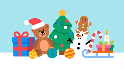 Obraz premium Christmas toys and decorations