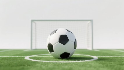 Fototapeta premium Soccer ball in front of goal