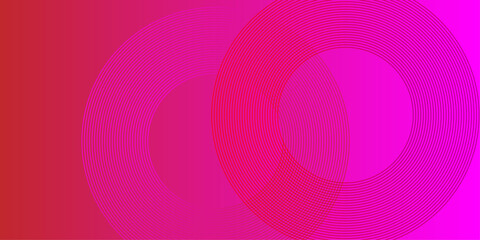 Abstract shiny geometric lines on red background. Vertical vector gradient viva magenta trendy art simple design modern. Abstract red background with circles. Applicable for gift card, Poster on wall
