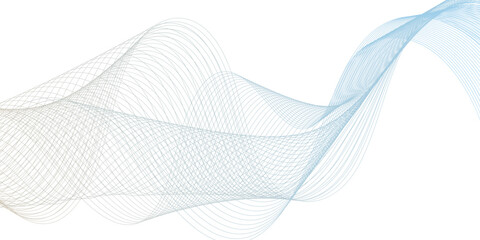 Abstract colorful blue; curve and wave lines on transparent background. Futuristic technology and dynamic wave pattern. vector illustrate	