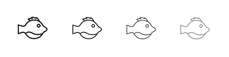 Blowfish icon line icon. linear style vector symbols collection on white background © Raj