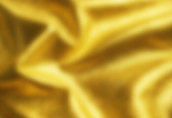 Luxurious gold satin fabric folds with soft reflections and warm lighting, creating elegant texture and premium ambience for fashion campaigns, product showcases, and backdrops