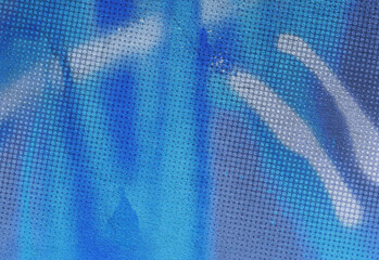 Close up abstract blue textile texture with visible weave and soft light reflections, vibrant cool tones, dynamic pattern for modern design and corporate backgrounds