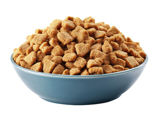Light brown, cubed food in a light teal bowl