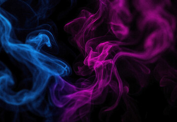 Vibrant colored smoke swirls across a dark studio background, creating an abstract atmospheric texture for cinematic design, bold marketing visuals, and dramatic compositions