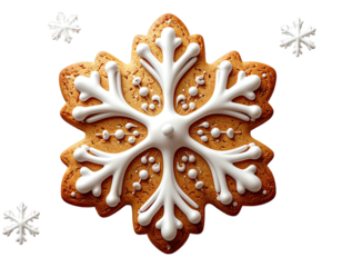 Beautifully Decorated Snowflake Shaped Cookie For Winter Holidays.