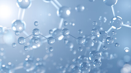 heptane molecular structure 3d, solvent structural chemical formula view from a microscope