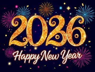  2026 festive, new year, card 