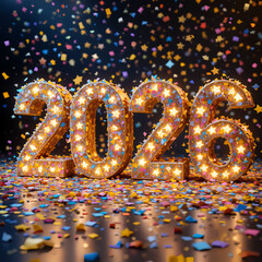  2026 festive, new year, card 