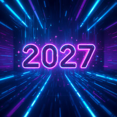  2027 festive, new year, card 