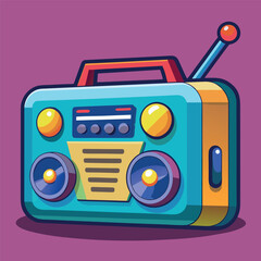 Radio Cartoon vector illustration