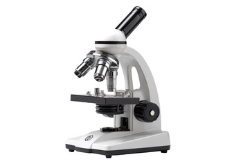 White student microscope, two eyepieces, adjustable focus