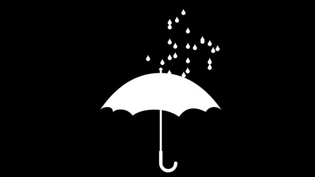 vector illustration of an umbrella and rain