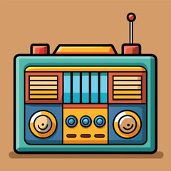 Radio Cartoon vector illustration
