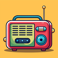 Radio Cartoon vector illustration