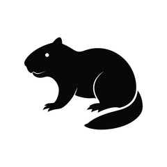 Beaver Silhouette Vector Illustration