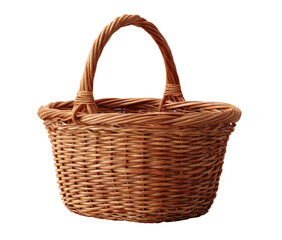 Small, oval-shaped wicker basket with handles