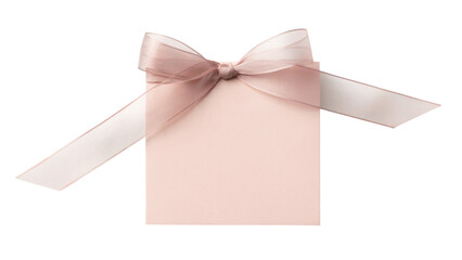 Fototapeta premium elegant gift box with silky ribbon tied in a perfect bow . Isolated on transparent background, png